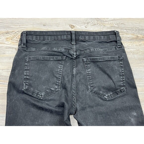 Free People We The Free Jeans Women's Sz 28 Mid-Rise Skinny Black Raw Hem - Picture 5 of 13